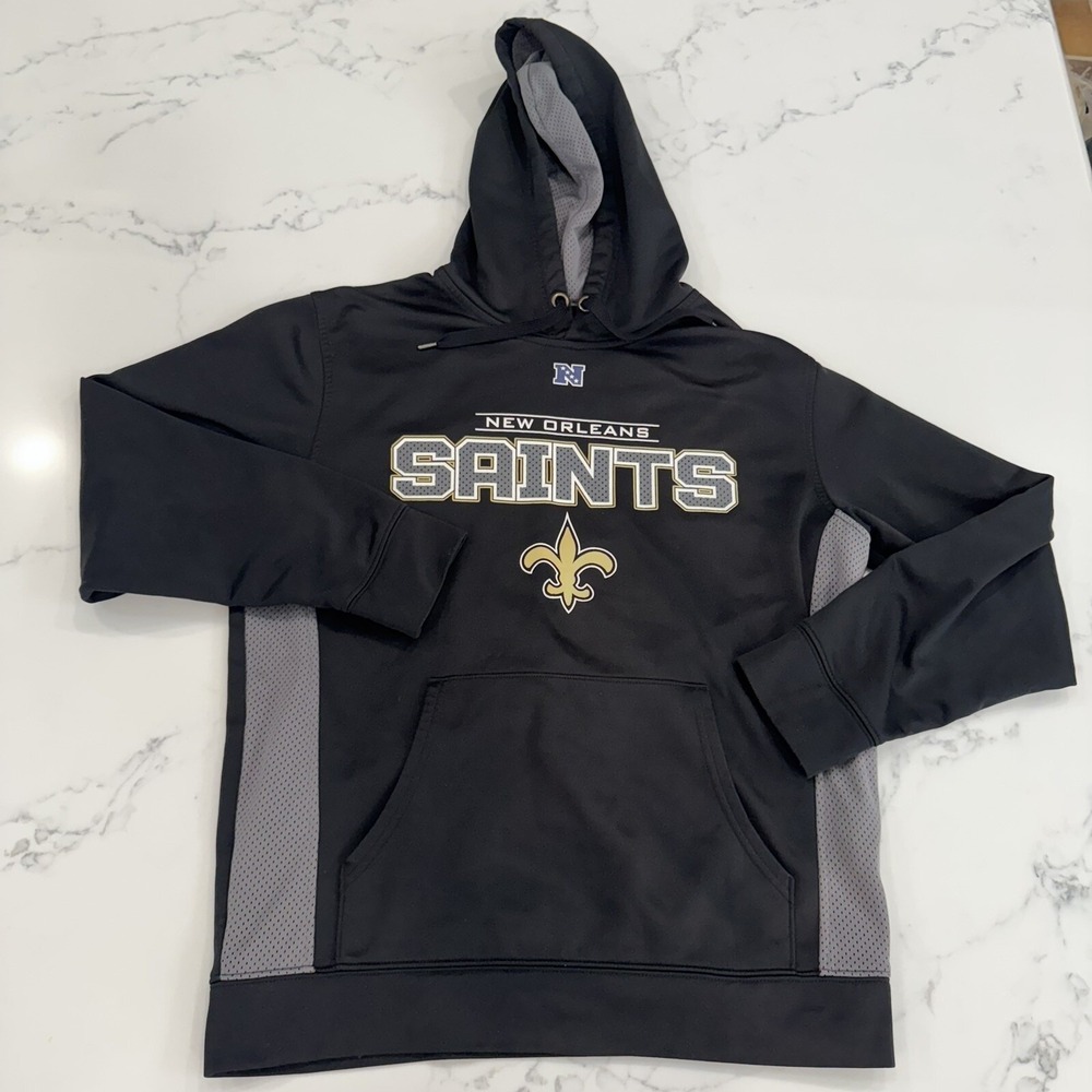 New Orleans Saints Hoodie Mens M Black NFL Pullover‎ Athletic Y2K Sport
